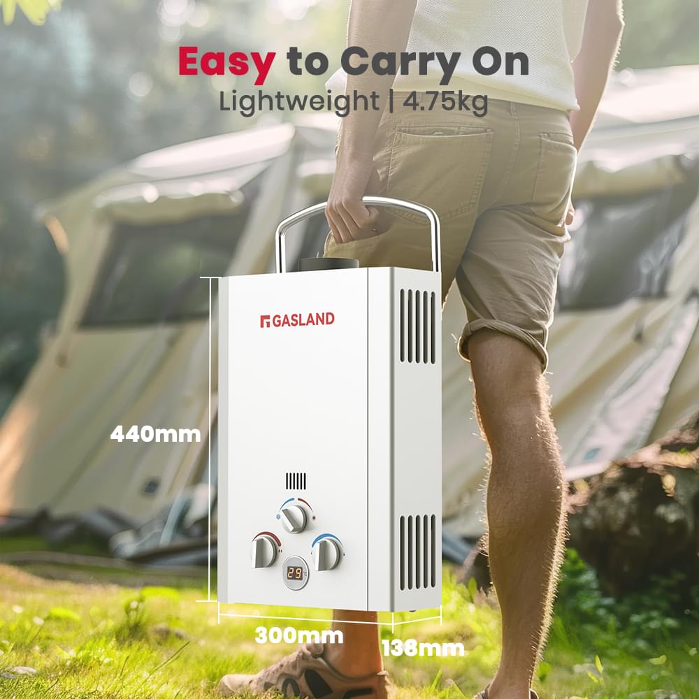 GASLAND Portable Tankless Propane Hot Water Heater - 8L White