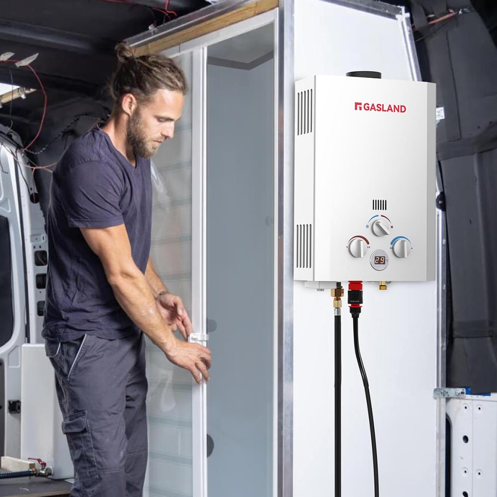 GASLAND Portable Tankless Propane Hot Water Heater - 8L White