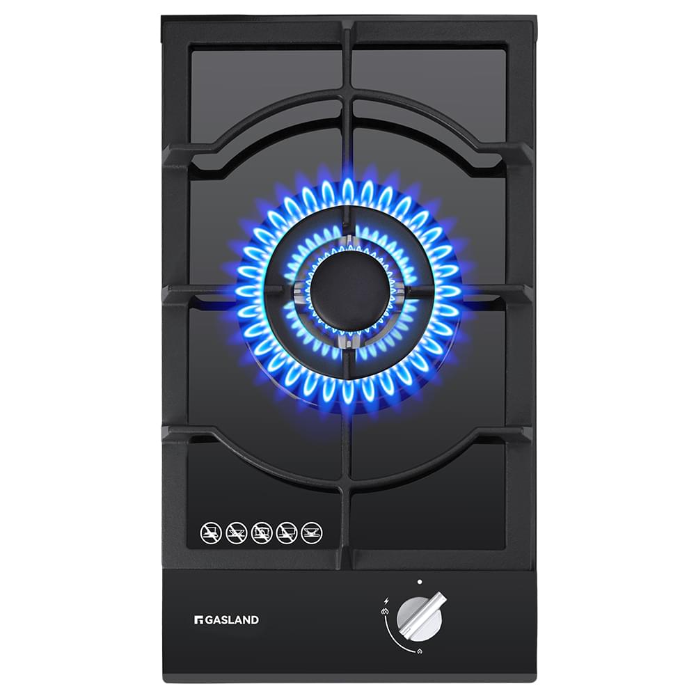 GASLAND 30CM Single Burner Black Tempered Glass Tri - ring Gas Cooktop