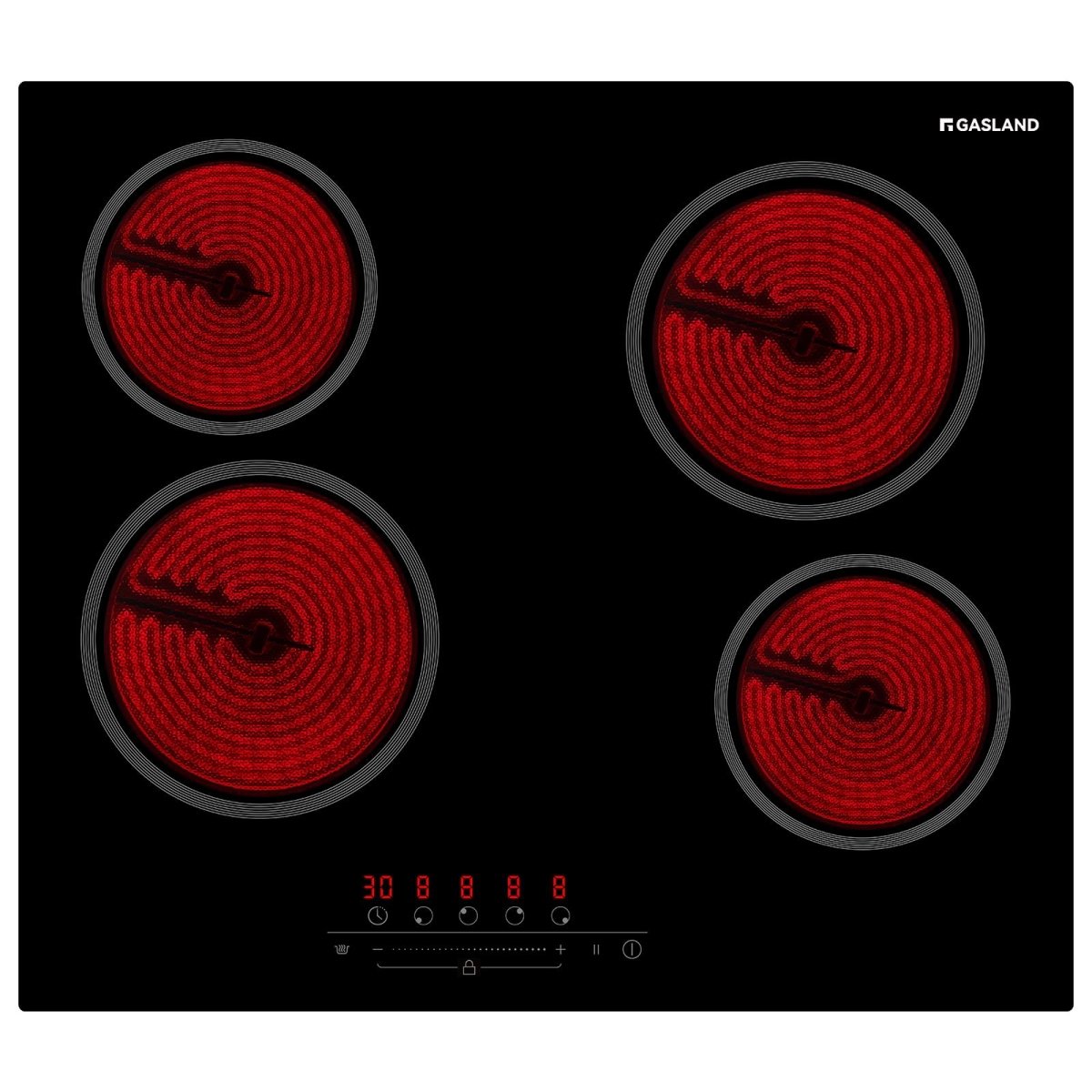 GASLAND 60cm 4 Burner 6000W Built - in Glass Electric Ceramic Cooktop
