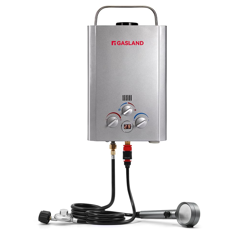 GASLAND Portable Tankless Propane Hot Water Heater - 1.58GPM 8L Silver