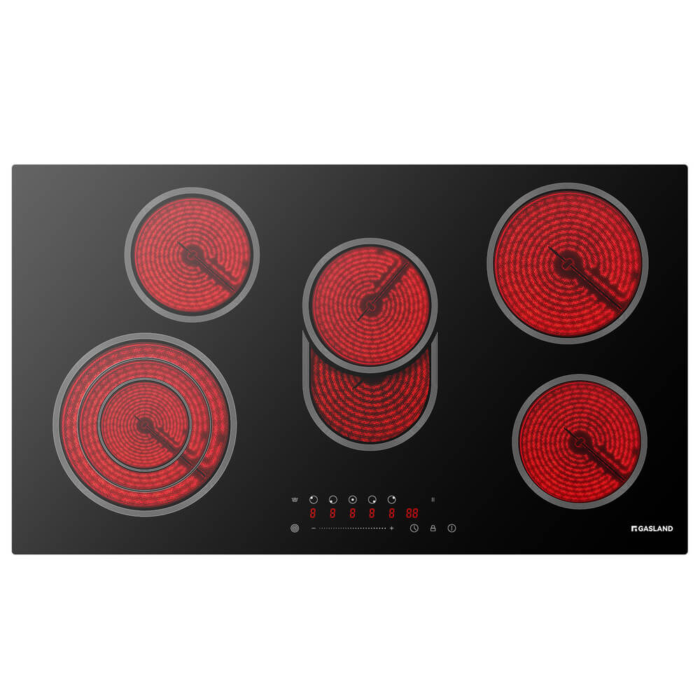 GASLAND 90cm 5 Burner 8500W Triple Ring Sensor Touch Control Electric Ceramic Cooktop