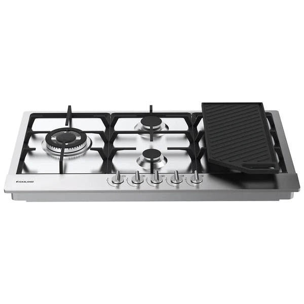 90cm 5 Burner Stainless Steel Side Tri-ring Gas Cooktop With Griddle