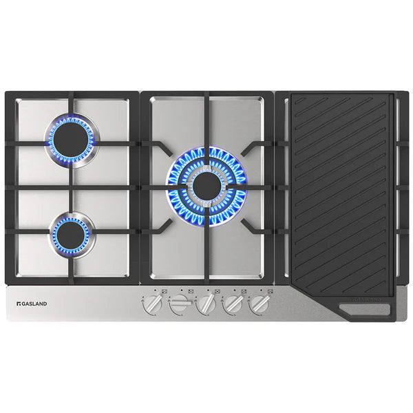 GASLAND 90cm 5 Burner Stainless Steel Tri-ring Gas Cooktop With Griddle