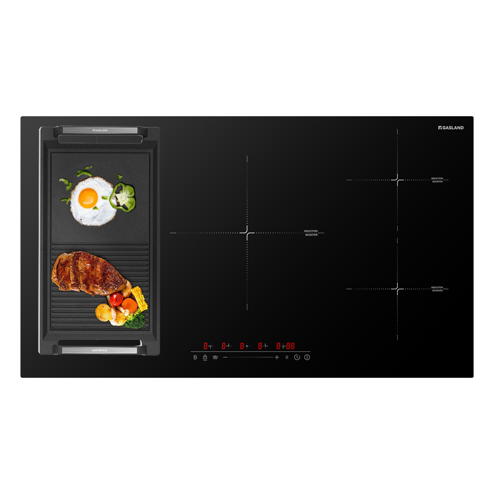 GASLAND 90cm 5 Burner Ultra Power Slider Touch Control Electric Induction Cooktop with Griddle