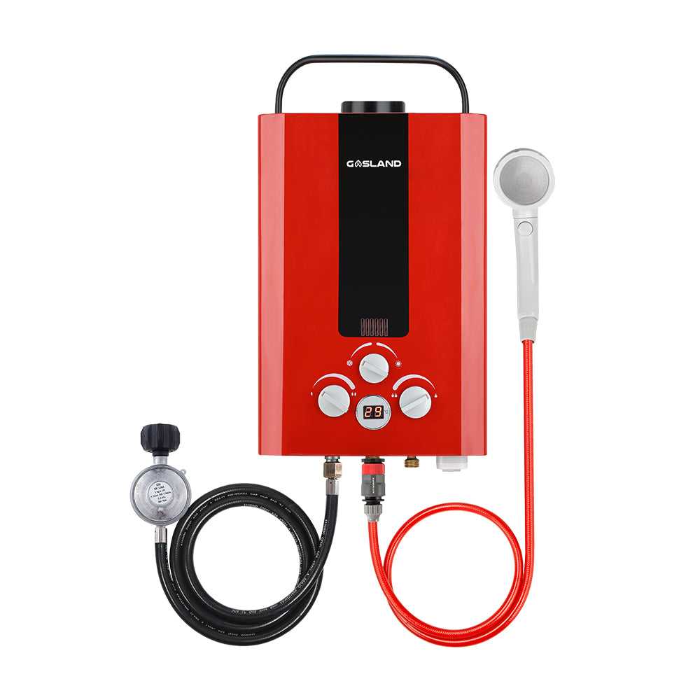 GASLAND Portable Tankless Propane Hot Water Heater - 1.58GPM 8L Red